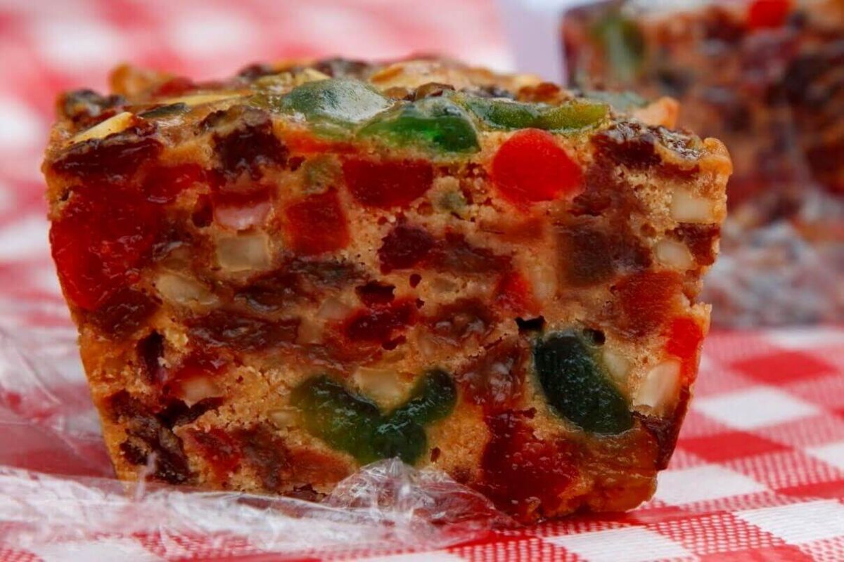 Picture of a slice of fruitcake